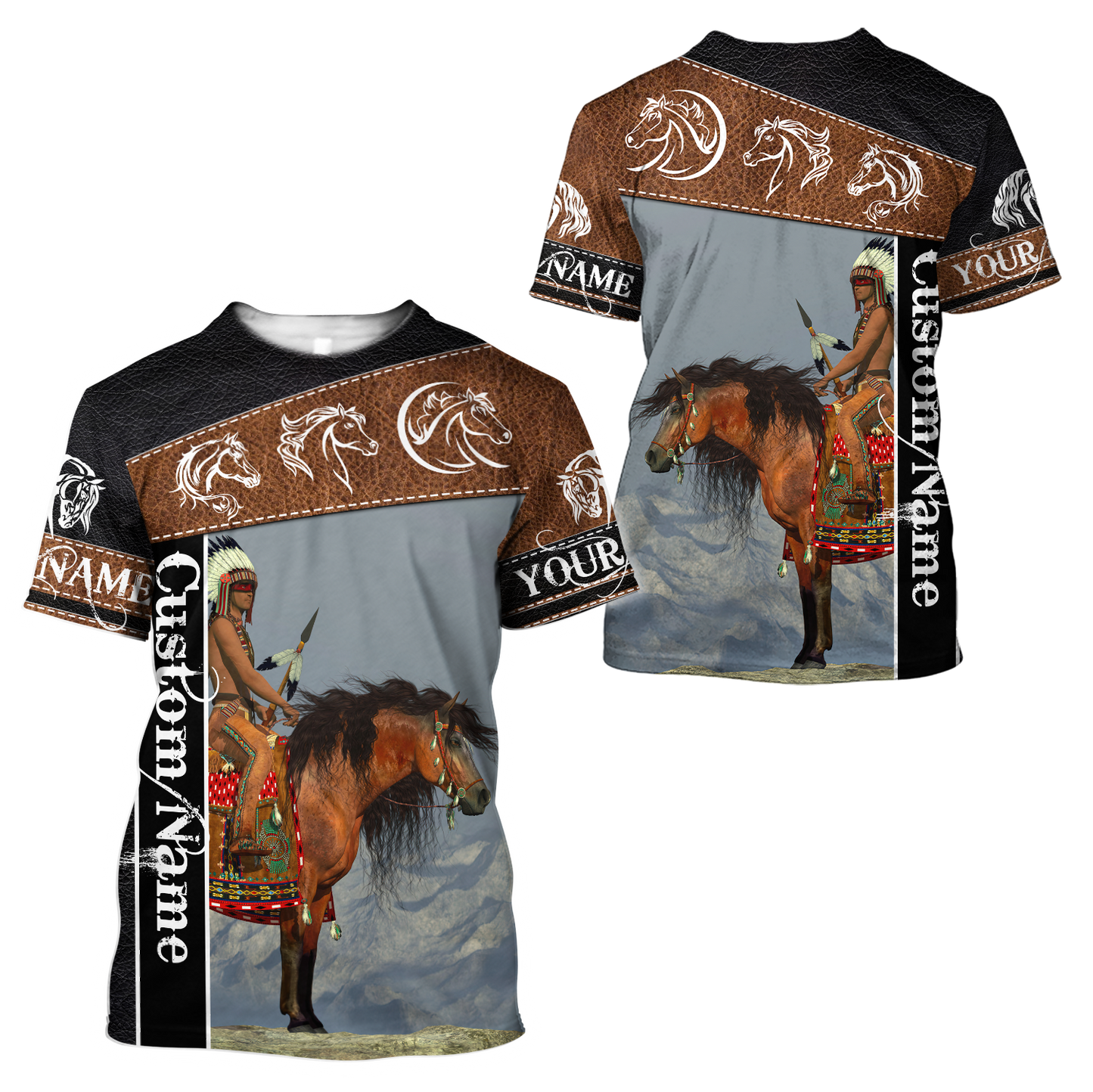Personalized Name Native Horse 3D All Over Printed Unisex Shirts