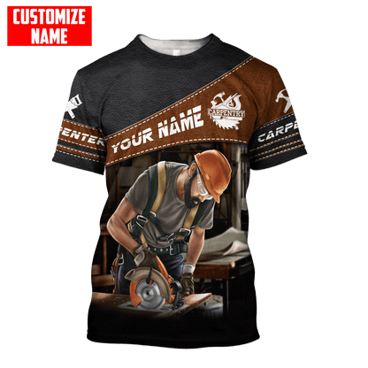 Personalized Name Carpenter 3D All Over Printed Unisex Shirts Leather Texture Ver3