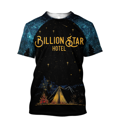Camping 3D All Over Printed Unisex Shirts Billion Star Hotel