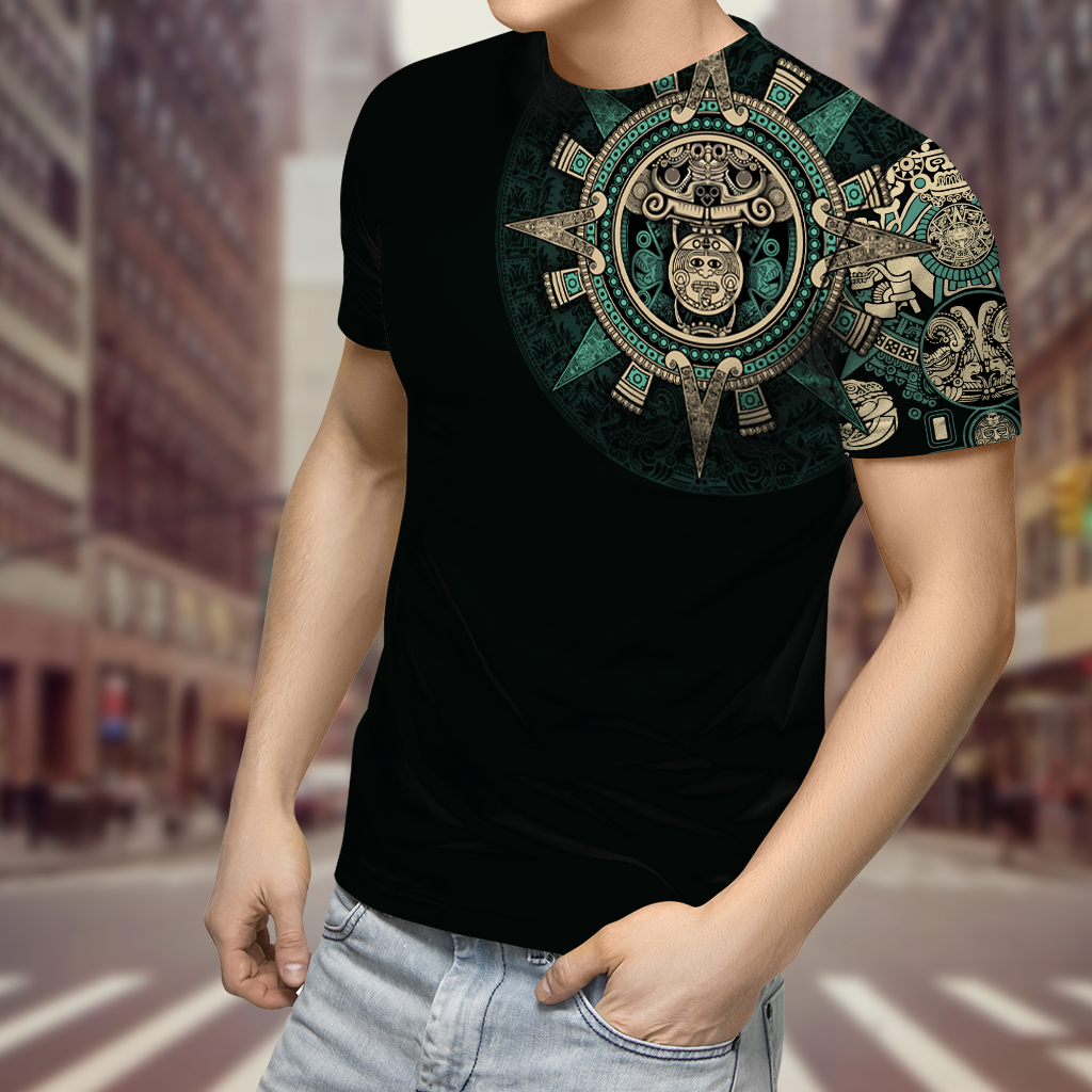 Aztec Mexican Blue 3D All Over Printed Unisex Hoodie no1