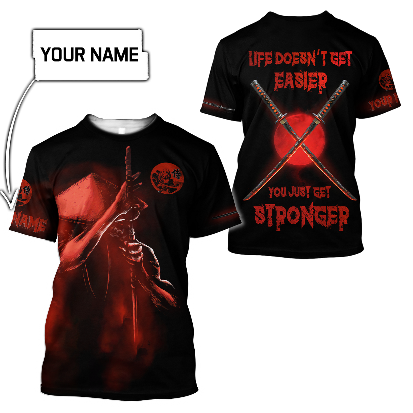 Customize Name Samurai Tattoo Japan 3D All Over Printed Unisex Shirt