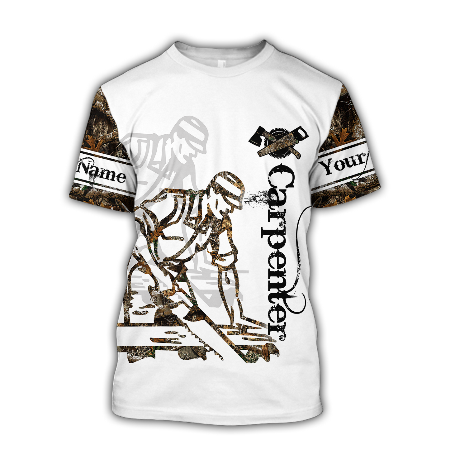 Personalized Name Carpenter 3D All Over Printed Unisex Shirts Tattoo