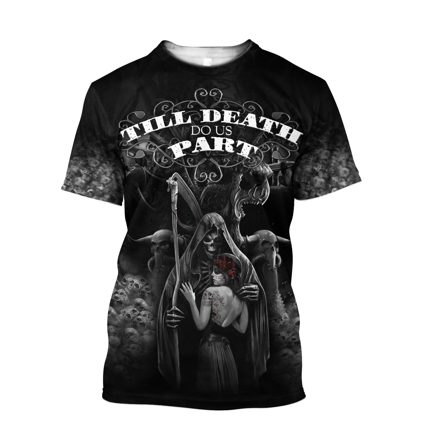 Skull 3D All Over Printed Unisex Shirts Skull Couple