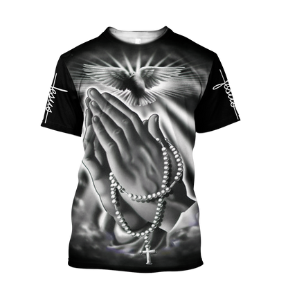 Jesus Christ Bless Hand 3D Printed Hoodie, T-Shirt for Men and Women