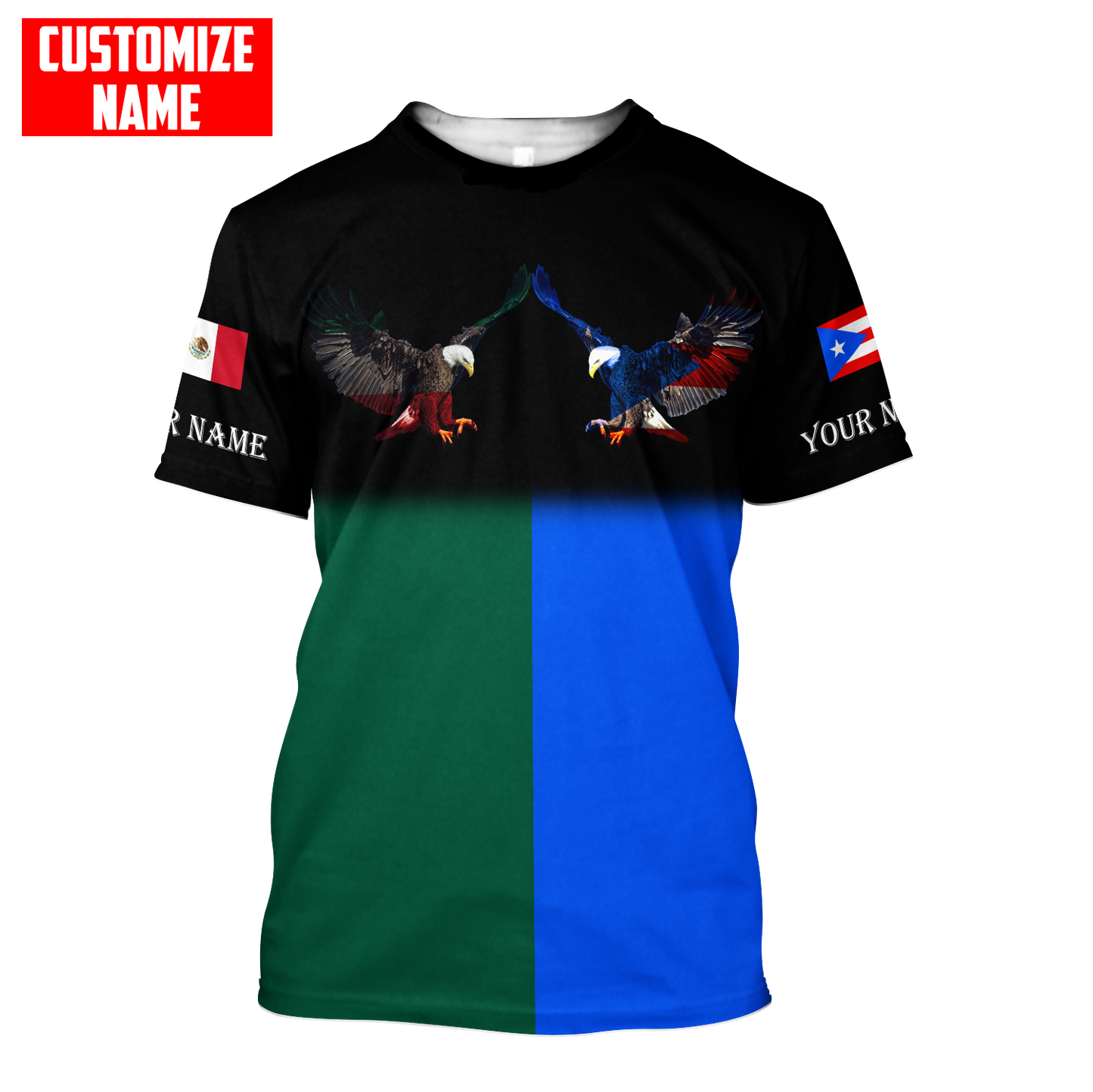 Personalized Name Mexico Combo T-shirt and Short 3D All Over Printed