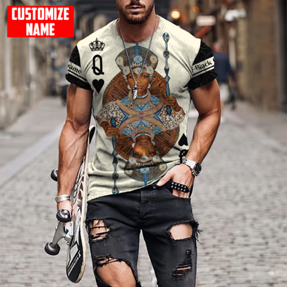 African Culture Personalize Name Black Queen Zulu Combo Tshirt And Boardshort ML