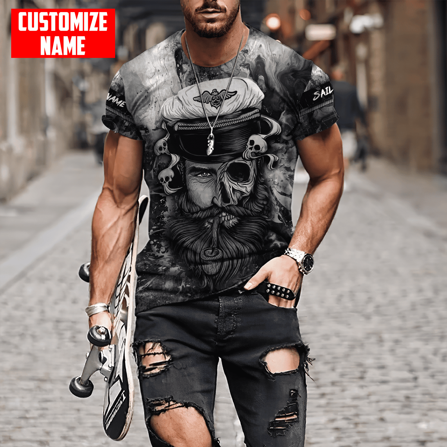 Customized name A Smooth Sea Never Made A Skillful Sailor 3D Printed Shirts