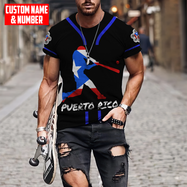 Customize Name And Number Puerto Rico 3D All Over Printed Unisex Shirts