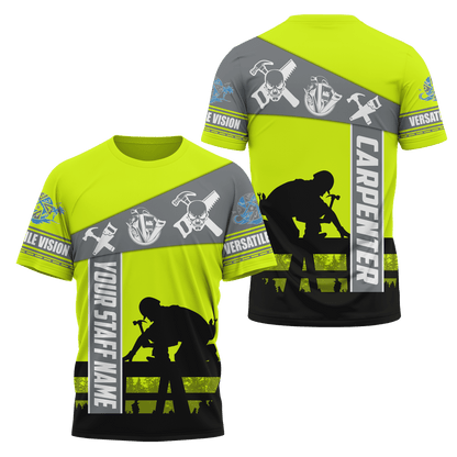 Personalized Name Carpenter 3D All Over Printed Unisex Shirts Green Neon Ver 2 DA09102104