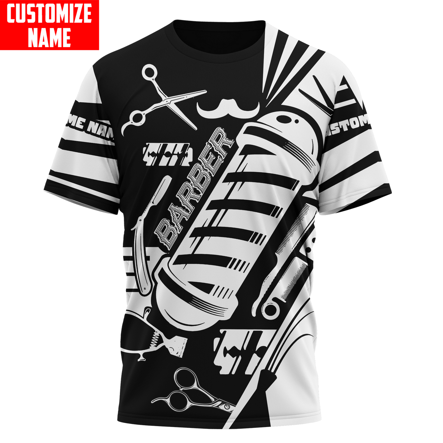 Personalized Name Barber 3D All Over Printed Unisex Shirts