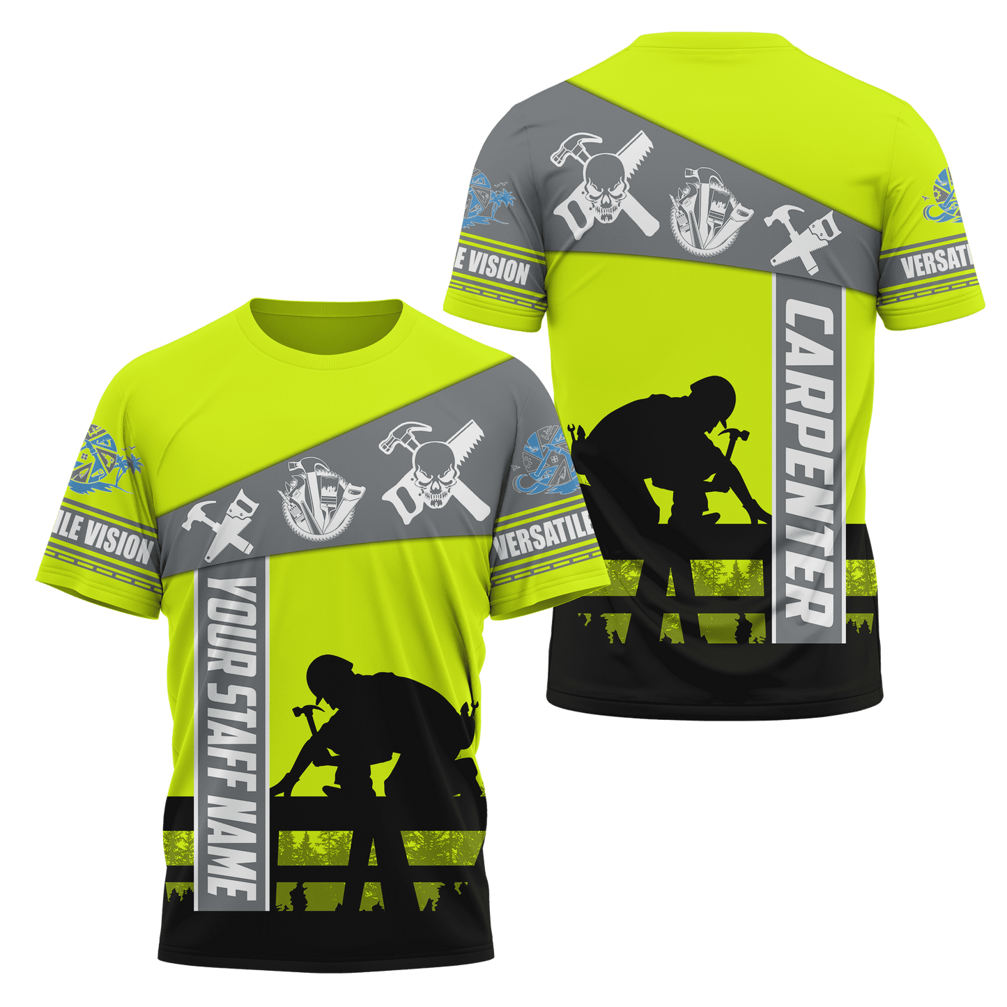 Personalized Name Carpenter 3D All Over Printed Unisex Shirts Green Neon Ver 2 DA09102104