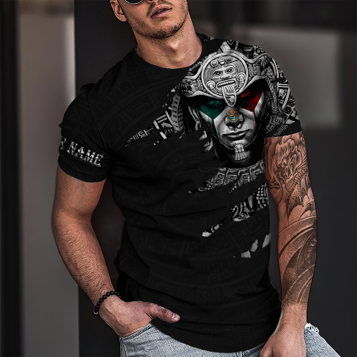 Personalized Name Aztec Mexico 3D All Over Printed Hoodie