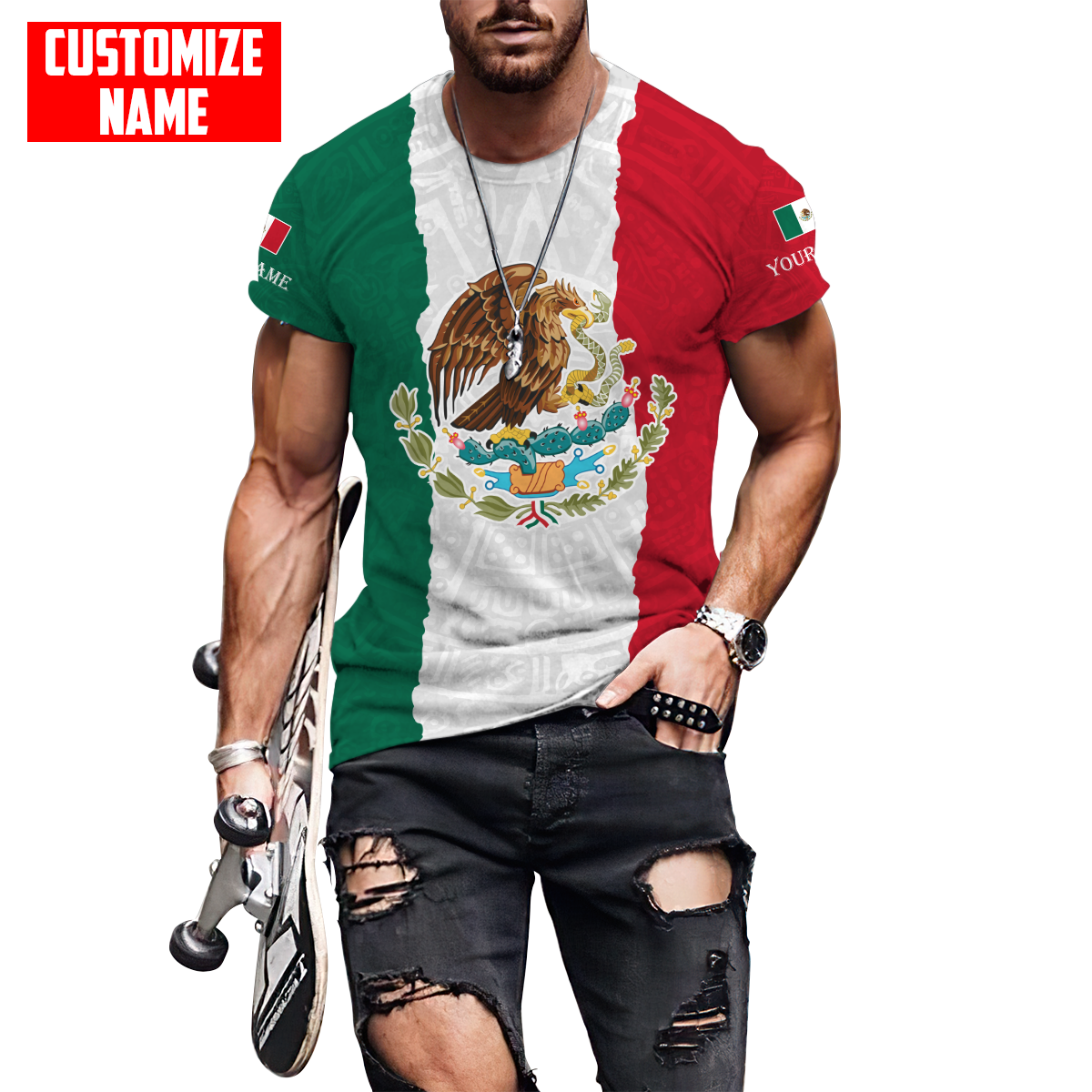 Personalized Name Mexico 3D All Over Printed Unisex Shirts DQB10072101