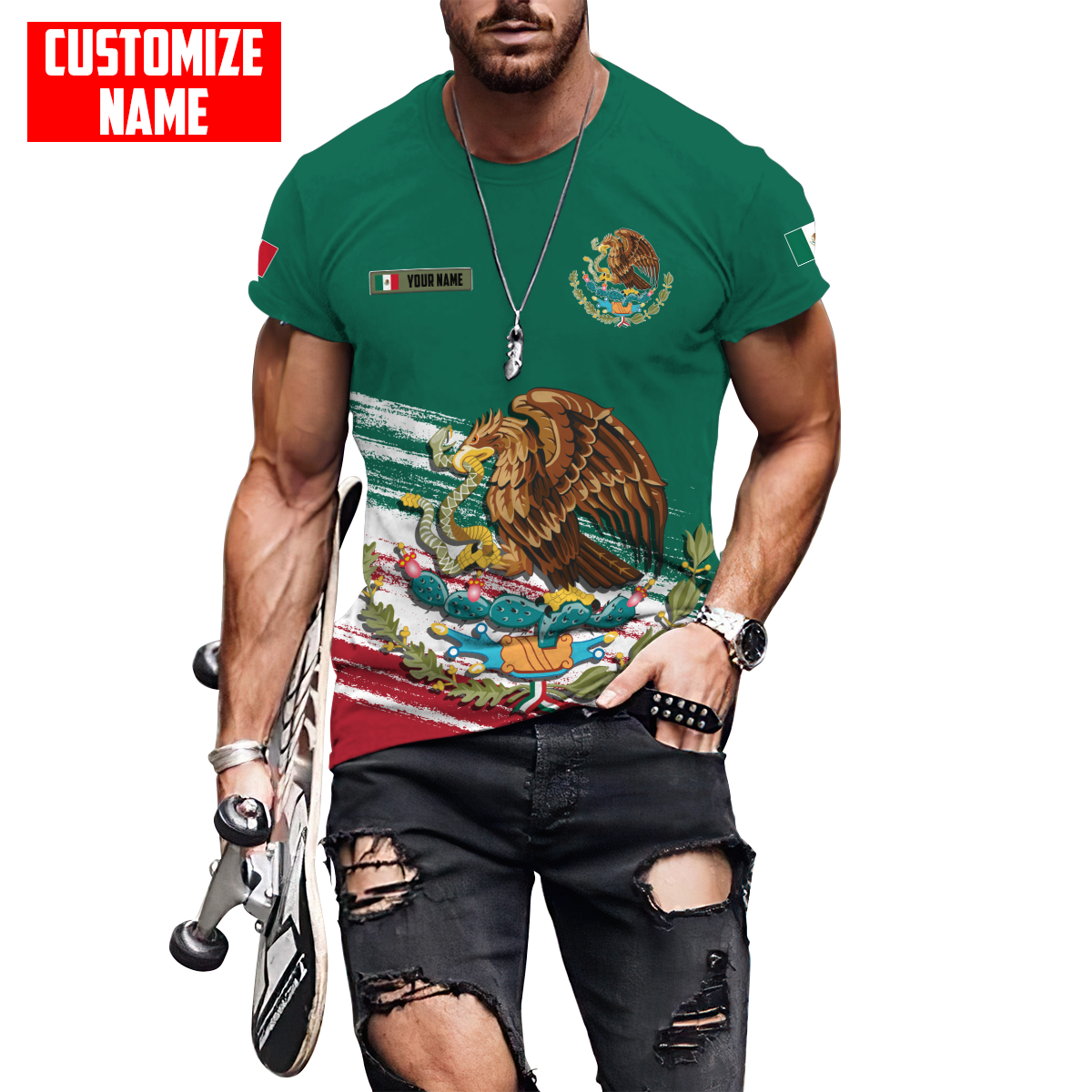 Persionalized Mexico 3D All Over Printed Unisex Shirts