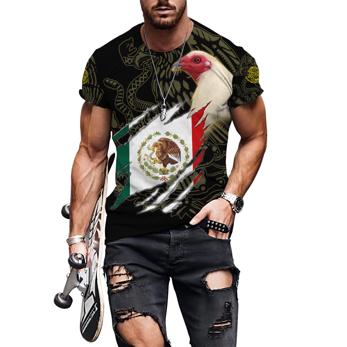 Personalized Mexican Rooster 3D Printed Unisex Shirt