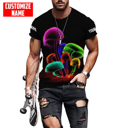 Customize Name Mushroom Hippie 3D All Over Printed Unisex Shirts