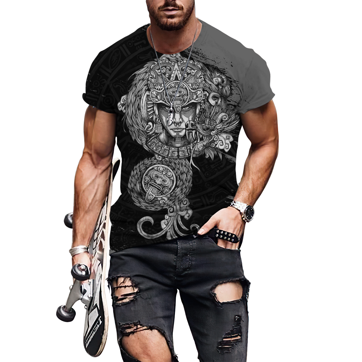 Aztec 3D All Over Printed Combo T-Shirt BoardShorts