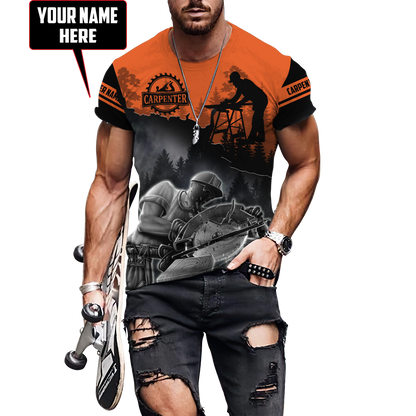 Personalized Name Carpenter 3D All Over Printed Unisex Shirts Orange Ver 2