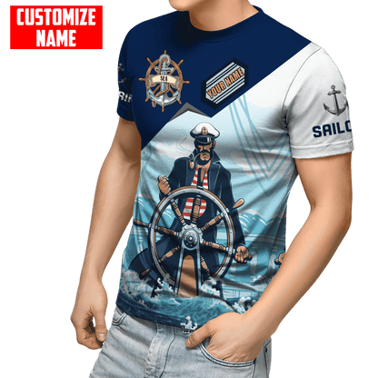 Customized Name Captain Sailor 3D All Over Printed Shirts