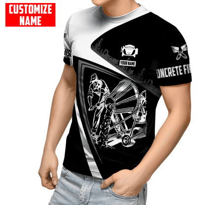 Customized Name Mixer Concrete Finisher 3D All Over Printed Unisex Shirts
