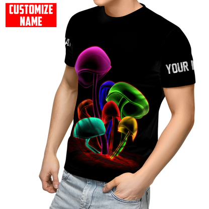 Customize Name Mushroom Hippie 3D All Over Printed Unisex Shirts