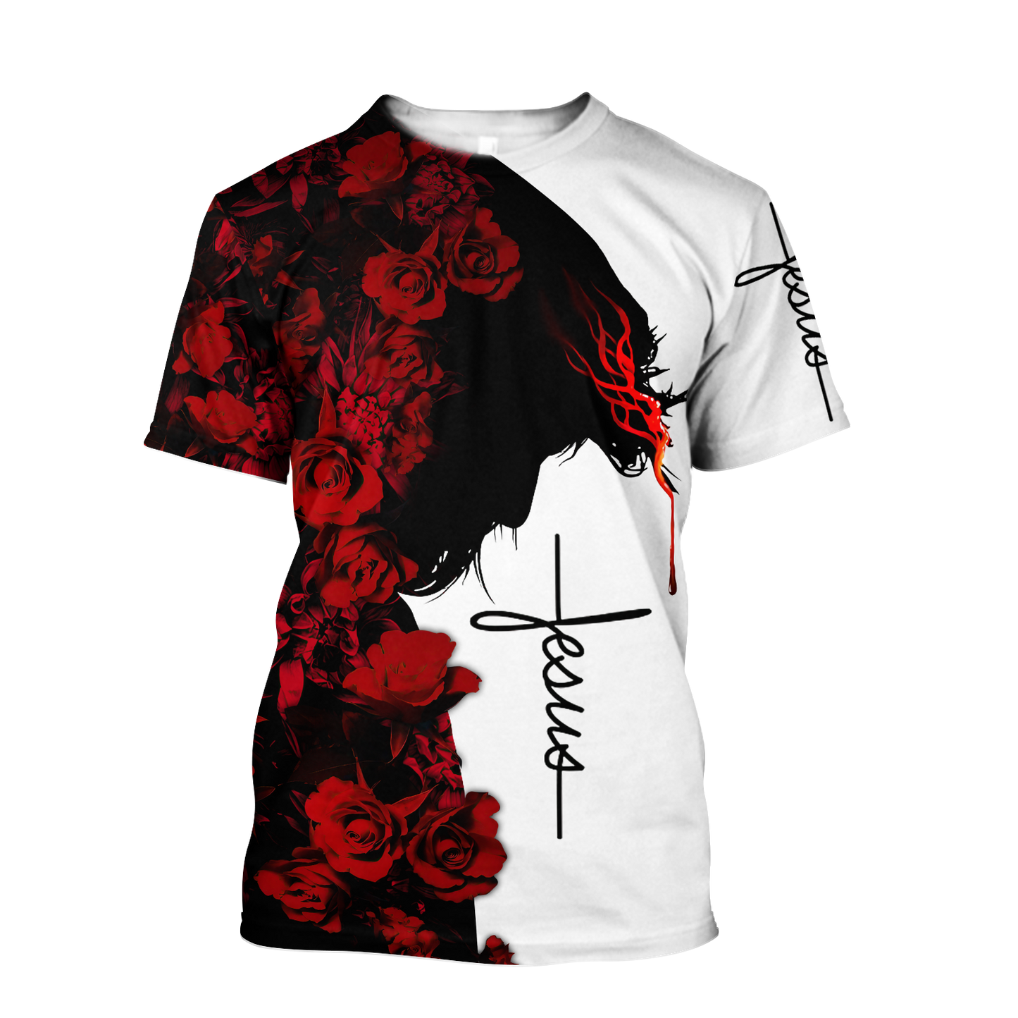 Premium Christian Jesus Red Roses 3D All Over Printed Unisex Shirts - Amaze Style™-Apparel