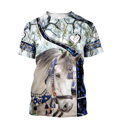 Beautiful White Horse 3D All Over Printed Shirts For Men And Women MH25122001CL