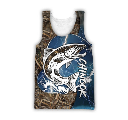 Chinook Fishing Salmon camo all over printed shirts for men and women blue color TR040101 - Amaze Style™-Apparel