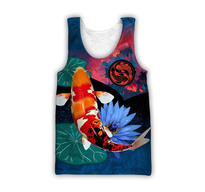 Koi Fishing on lotus 3D all over printing shirts for men and women TR110201 - Amaze Style™-Apparel
