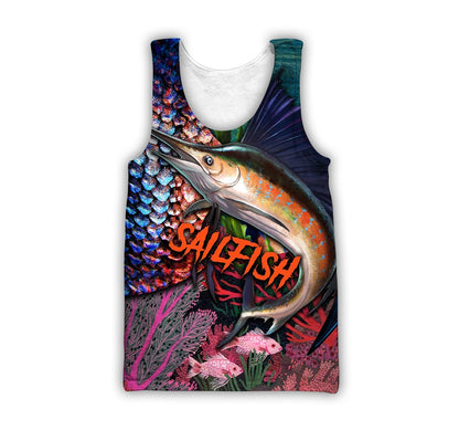 Sailfish Fishing on skin 3D all over shirts for men and women TR111201 - Amaze Style™-Apparel