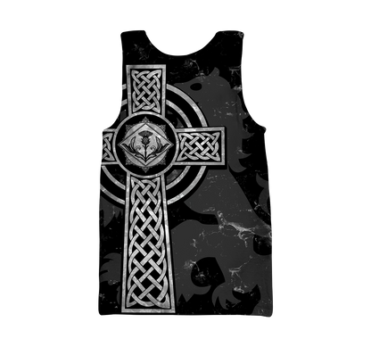 Scottish St-Andrew Thristle Celtic Cross grey ver2 Hoodie AZ210207 - Amaze Style™-Apparel