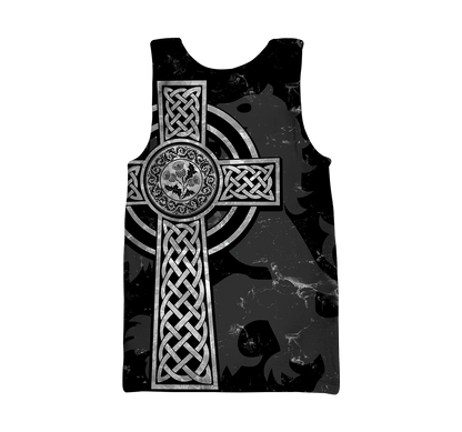 Scottish St-Andrew Thristle Celtic Cross grey ver1 Hoodie AZ210206 - Amaze Style™-Apparel