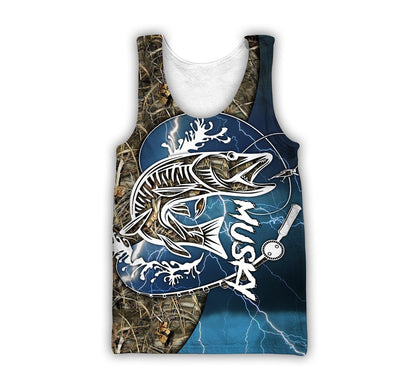 Musky Fishing huk up all Printing Shirts for men and women Blue TR021204 - Amaze Style™-Apparel