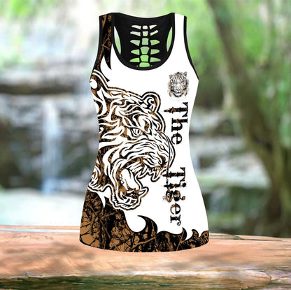 Tiger Brown Tattoo Combo Tank Top + Legging JJW17082003S