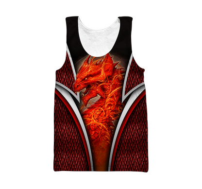 Premium Red Fire Dragon All Over Printed Shirts For Men And Women MEI
