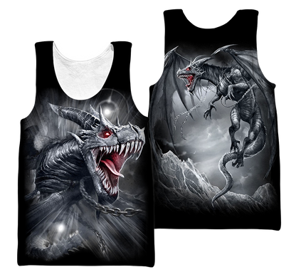 3D Armor Tattoo and Dungeon Dragon Hoodie Pi150102-Apparel-NM-Men's tank top-S-Vibe Cosy™