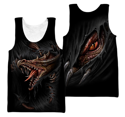 3D Armor Tattoo and Dungeon Dragon Hoodie Pi150104 - Amaze Style™-Apparel