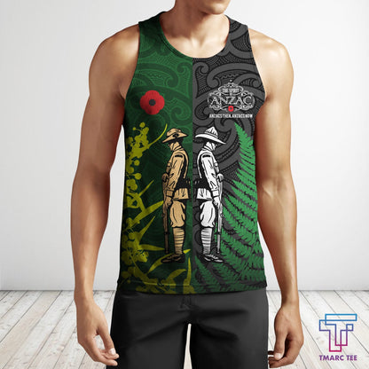 Tmarc Tee The ode remembrance Kiwi and Australia Soldier 3D print shirts