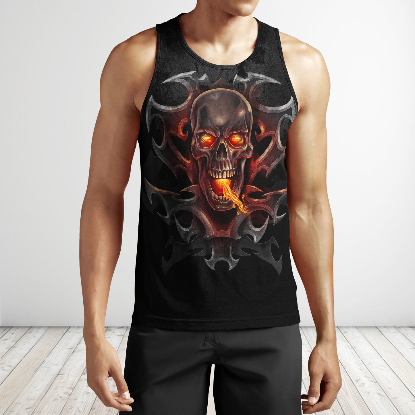 3D Armor Tattoo and Dungeon Dragon Hoodie HAC130101-Apparel-NM-Men's tank top-S-Vibe Cosy™