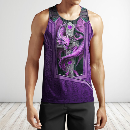 3D Tattoo and Dungeon Dragon Hoodie HAC27123-Apparel-NM-Men's tank top-S-Vibe Cosy™