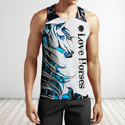 Horse Camo Blue Pattern 3D All Over Printed Shirts Pi050502 - Amaze Style™-Apparel