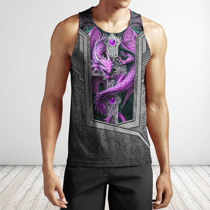 3D Tattoo and Dungeon Dragon Hoodie HAC27121-Apparel-NM-Men's tank top-S-Vibe Cosy™