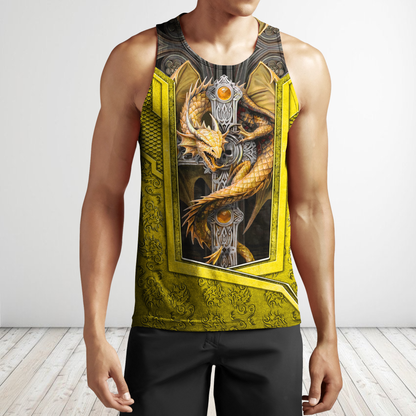 3D Tattoo and Dungeon Dragon Hoodie HAC301203-Apparel-NM-Men's tank top-S-Vibe Cosy™