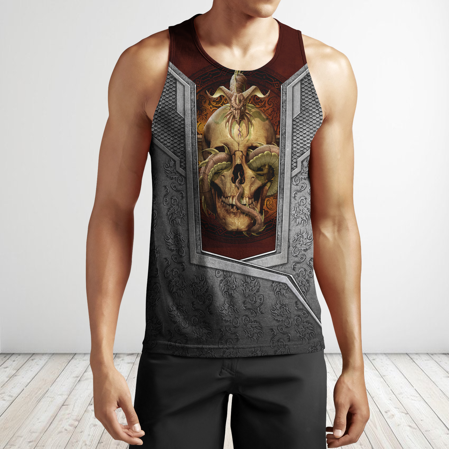 3D Tattoo and Dungeon Dragon Hoodie HAC020113-Apparel-NM-Men's tank top-S-Vibe Cosy™
