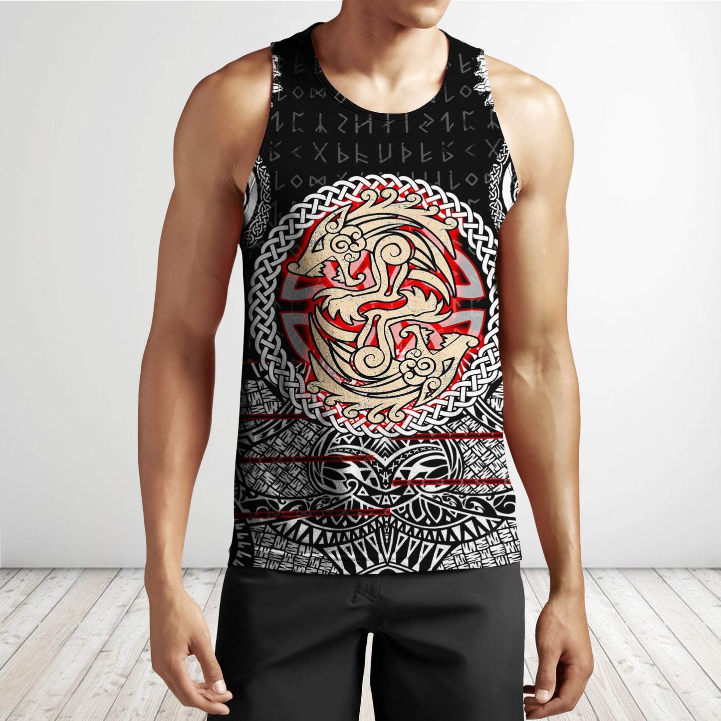 Fenrir Viking Tattoo 3D Over Printed Hoodie for Men and Women-ML