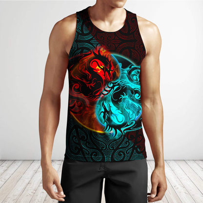Dragon Yin&Yang Art 3D Over Printed Hoodie for Men and Women-ML