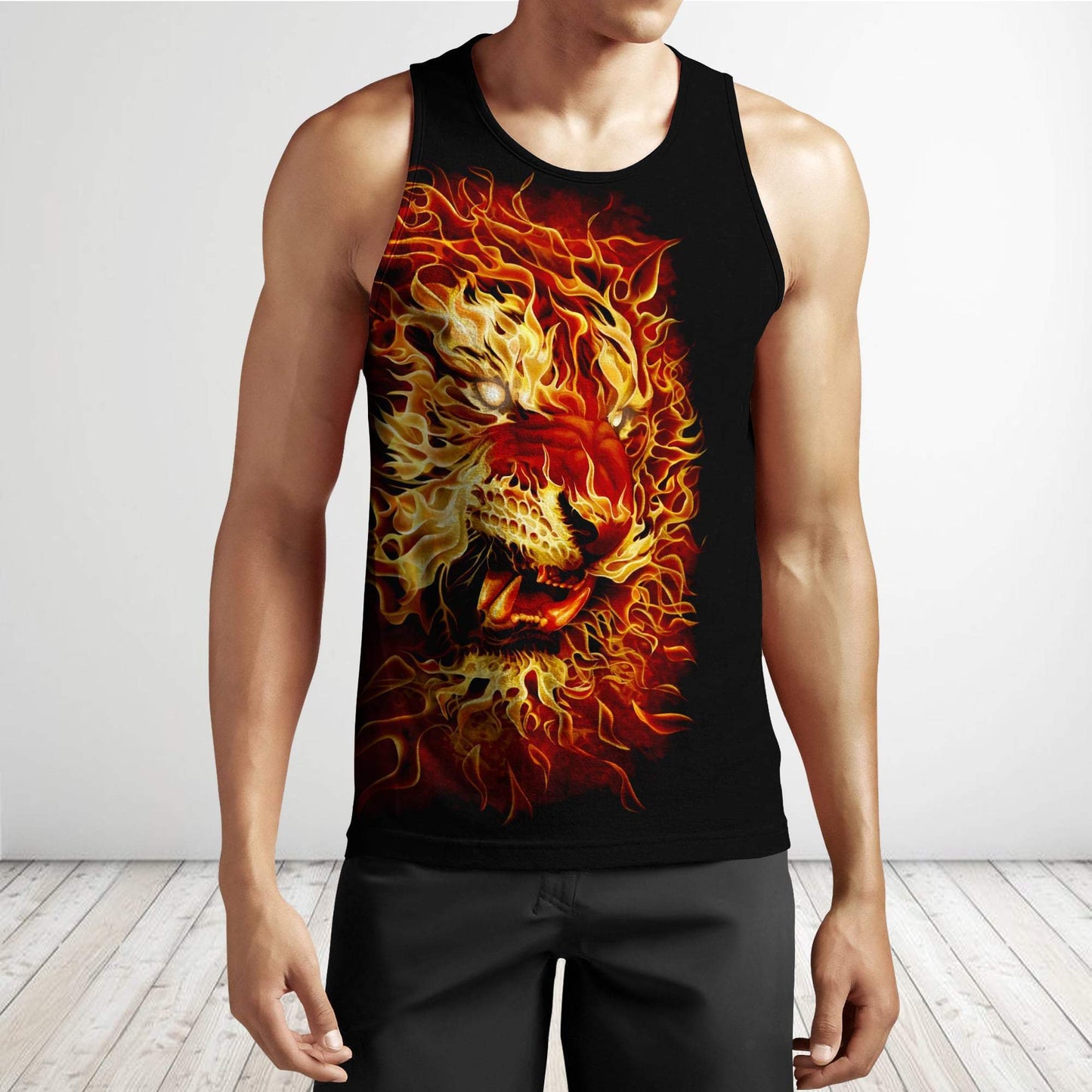 Firer Tiger 3D Over Printed Hoodie Cloak for Men and Women-ML