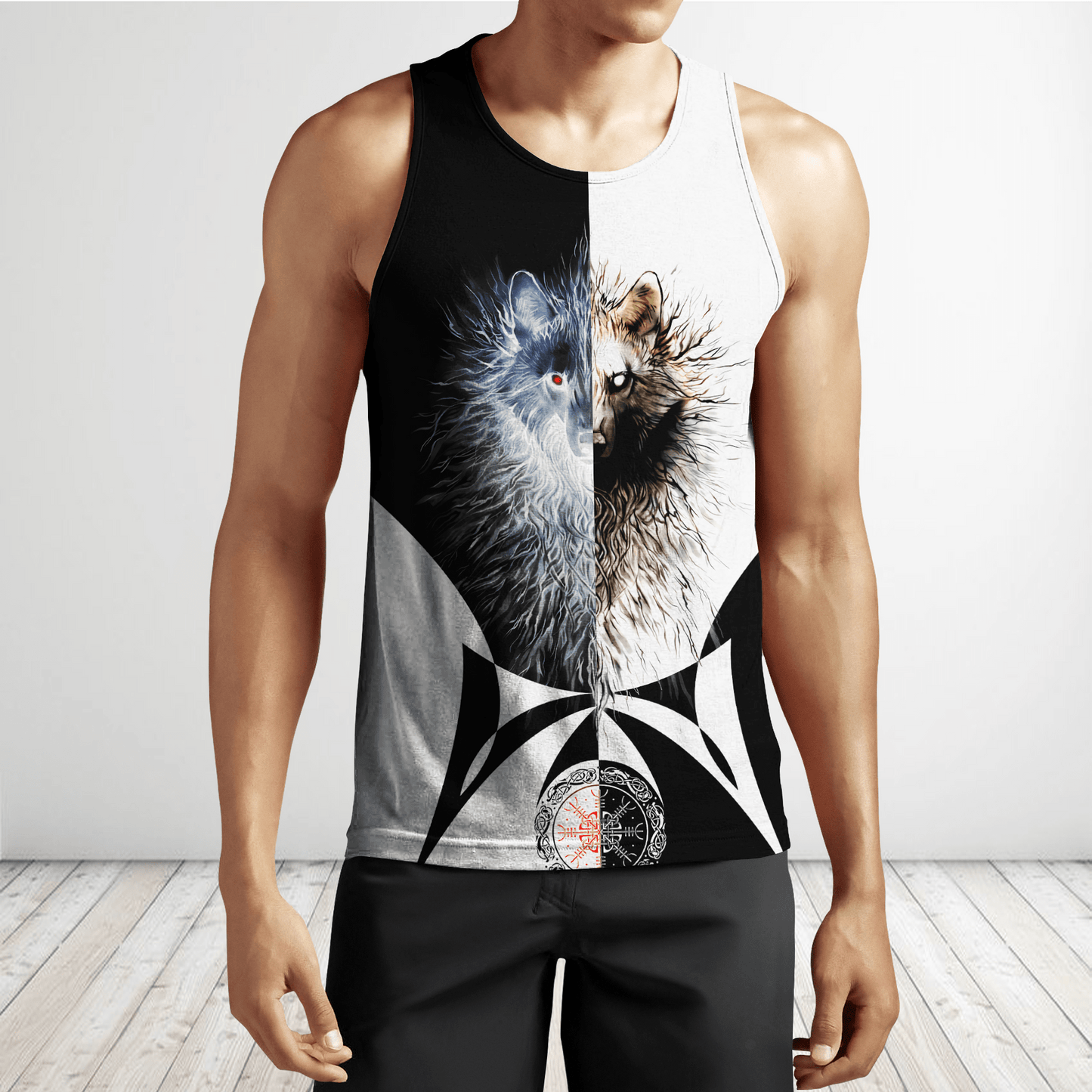 Day and Night Wolf 3D Over Printed Hoodie for Men and Women-ML