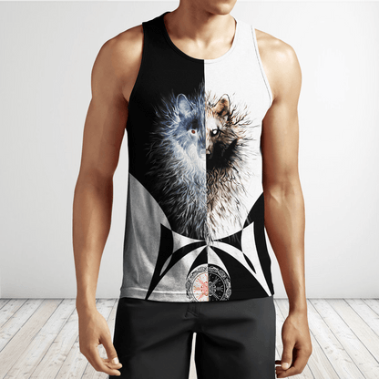 Day and Night Wolf 3D Over Printed Hoodie for Men and Women-ML