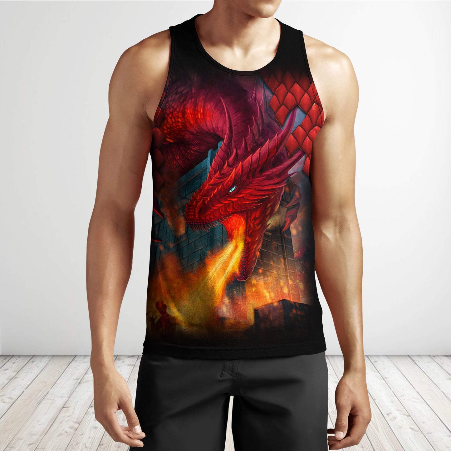 Fire Dragon 3D Over Printed Hoodie for Men and Women-ML